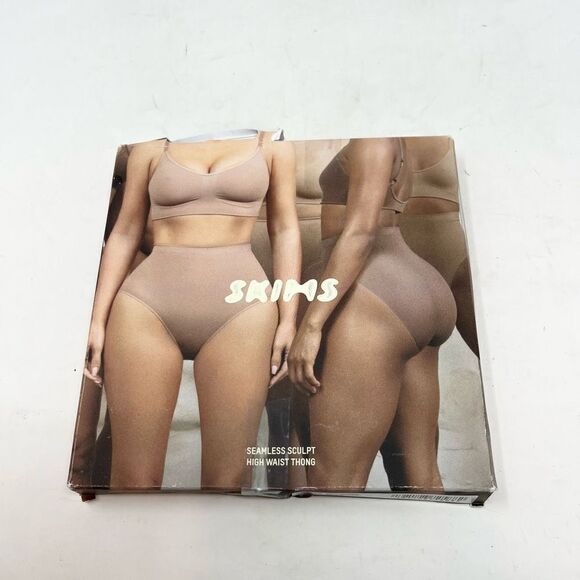 SKIMS Seamless Sculpt High Waist Thong Womens Medium Clay Core Control NEW Shape - Picture 2 of 10